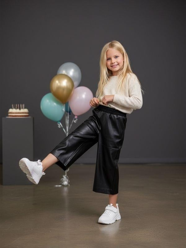 Kız Çocuk Deri Pantolon