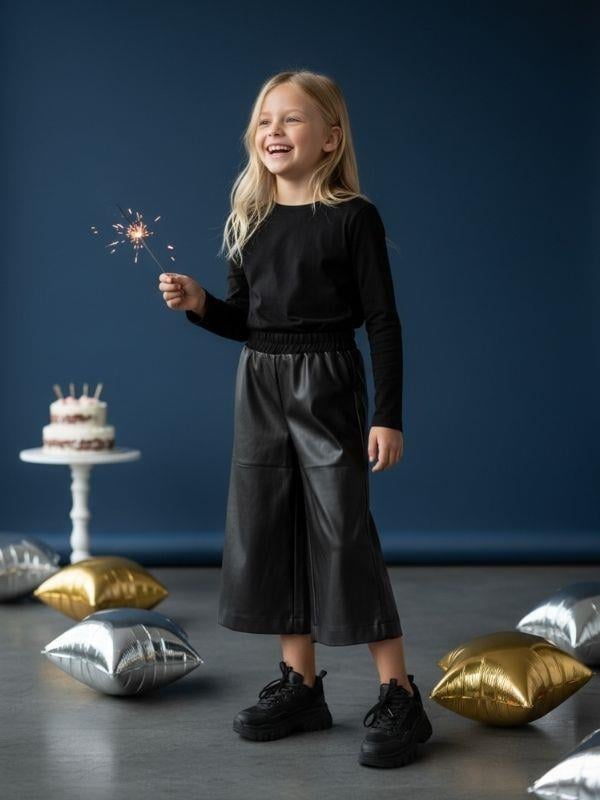 Kız Çocuk Deri Pantolon