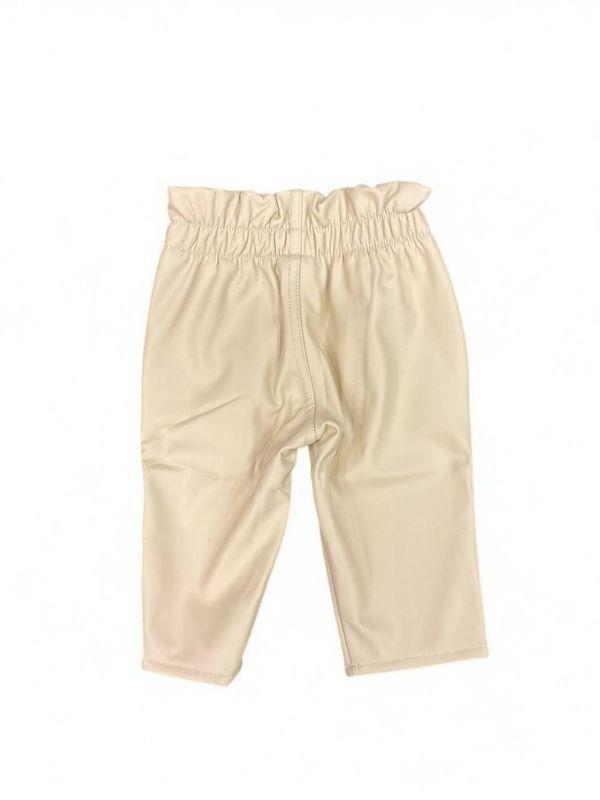 Kız Çocuk Deri Şardonlu Tayt Pantolon