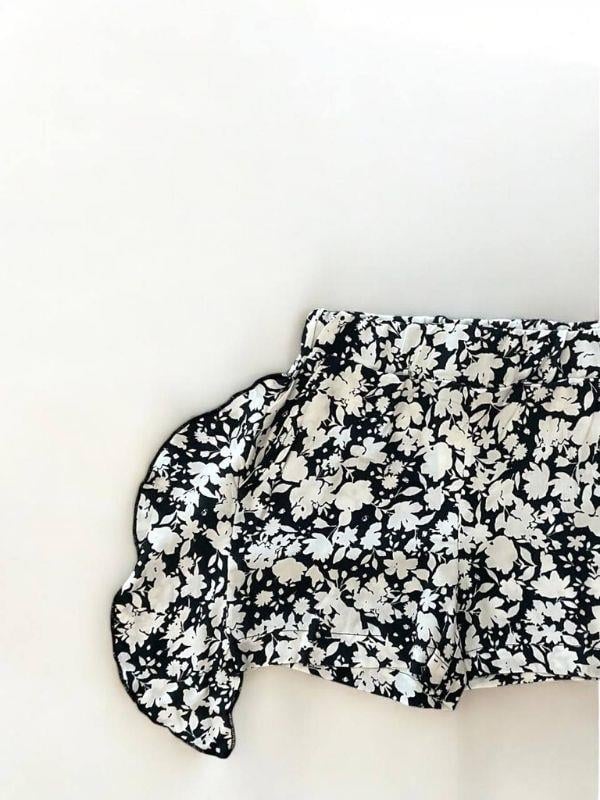 Kız Çocuk Desenli Dokuma Şort