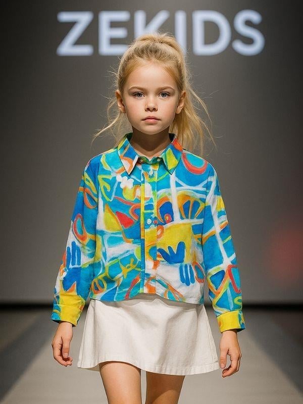 Kız Çocuk Desenli Gömlek