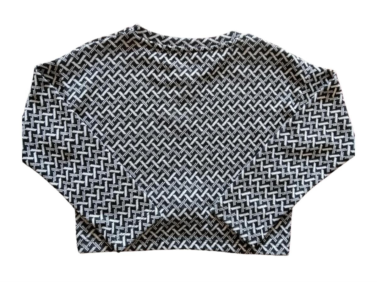 Kız Çocuk Desenli Örme Crop Bluz