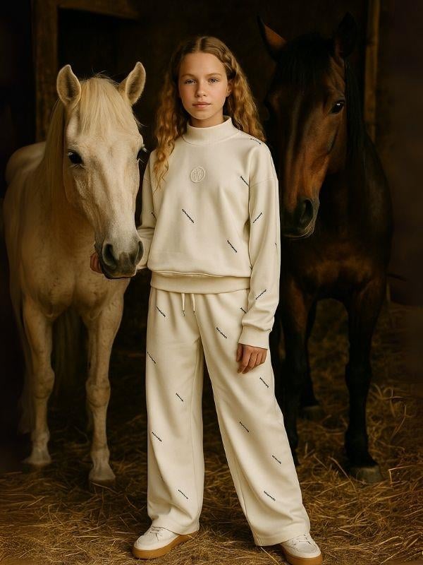 Kız Çocuk Dikiş Detaylı Oversize Tasarım Eşofman Takımı