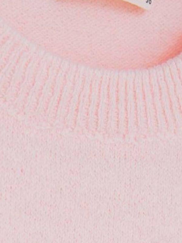 Kız Çocuk Döner Pullu Kalpli Kazak