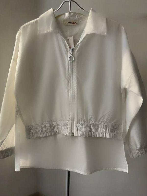 Kız Çocuk Fermuarlı Önü Kısa Arkası Uzun Gömlek