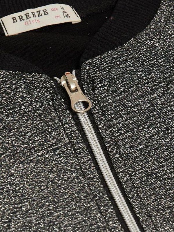 Kız Çocuk Fermuarlı Simli Hırka