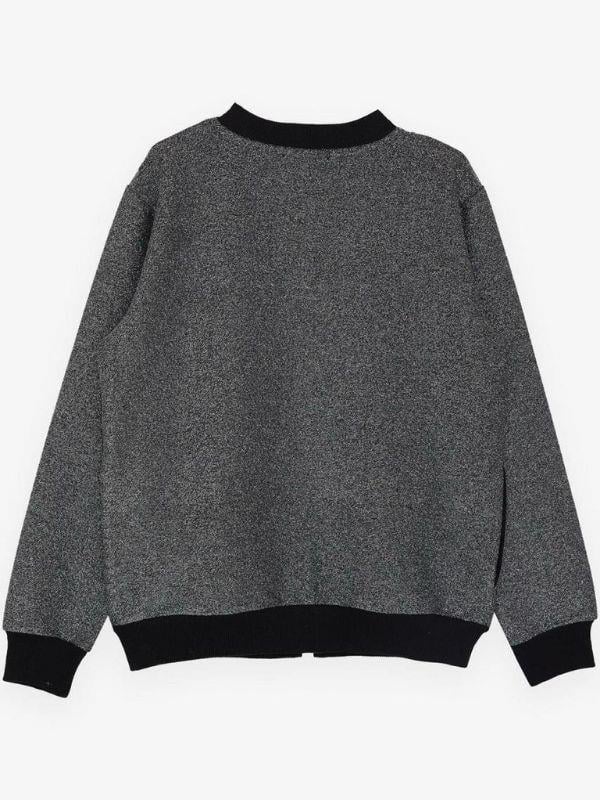 Kız Çocuk Fermuarlı Simli Hırka