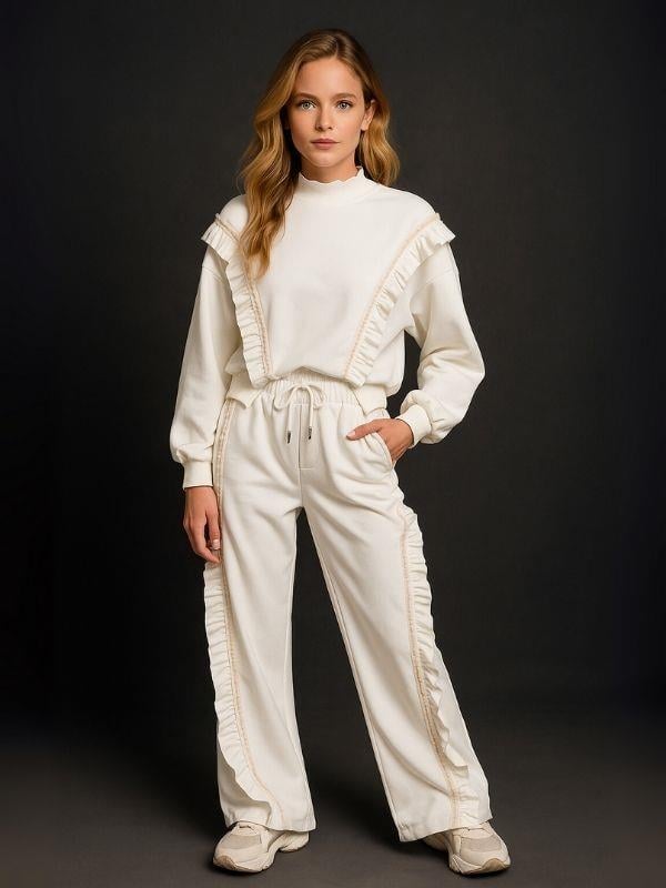 Kız Çocuk Fırfırlı Tasarım Eşofman Takımı