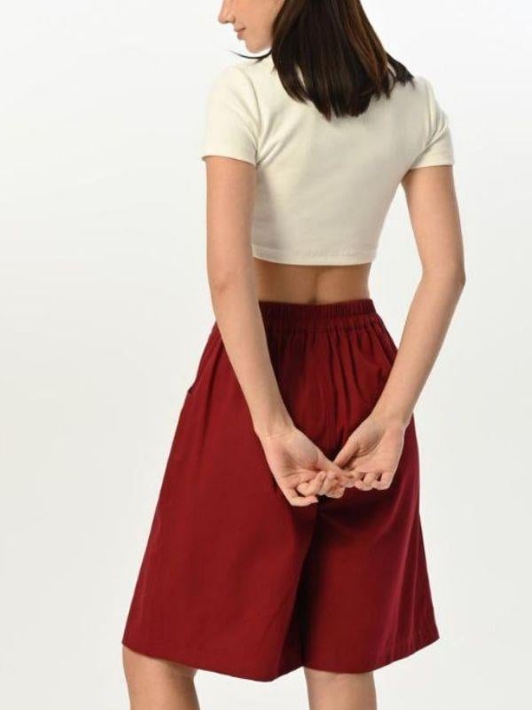 Kız Çocuk Fitilli Crop Kapri Şort T-shirt Tasarım Takım