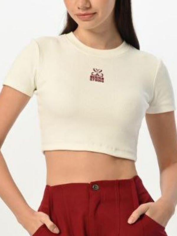 Kız Çocuk Fitilli Crop Kapri Şort T-shirt Tasarım Takım