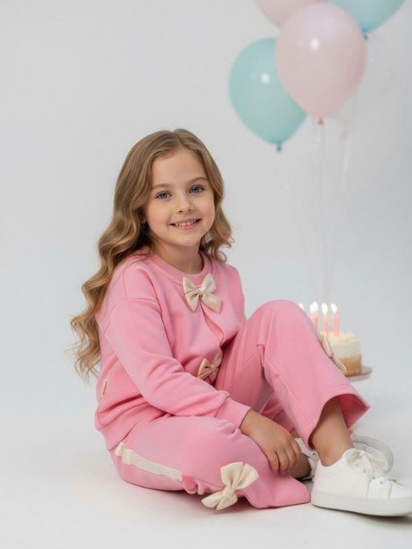 Kız Çocuk Fiyonk Detaylı Eşofman Takımı