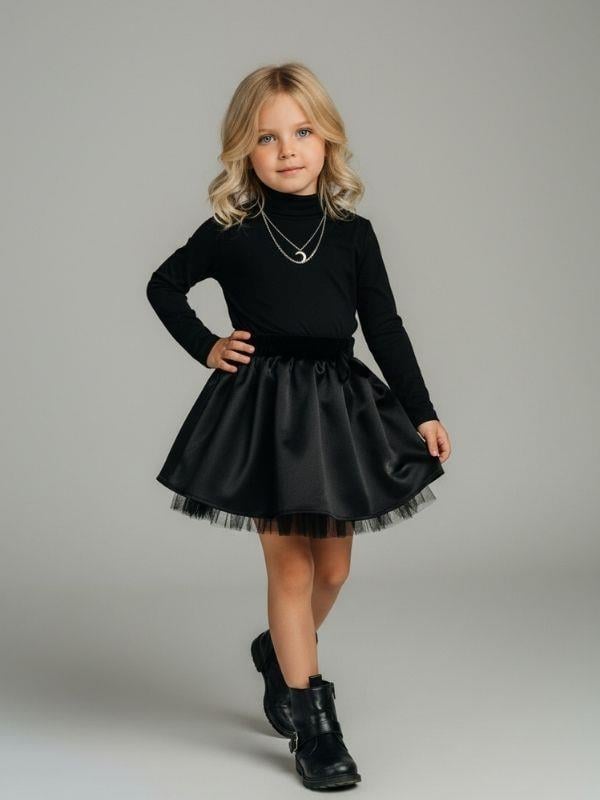 Kız Çocuk Fiyonk Detaylı Kadife Tütü Etek