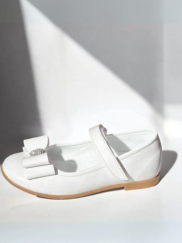 Kız Çocuk Fiyonk Detaylı Ortopedik Cırtlı Babet