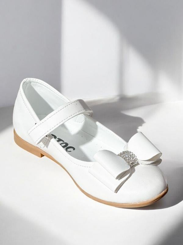 Kız Çocuk Fiyonk Detaylı Ortopedik Cırtlı Babet