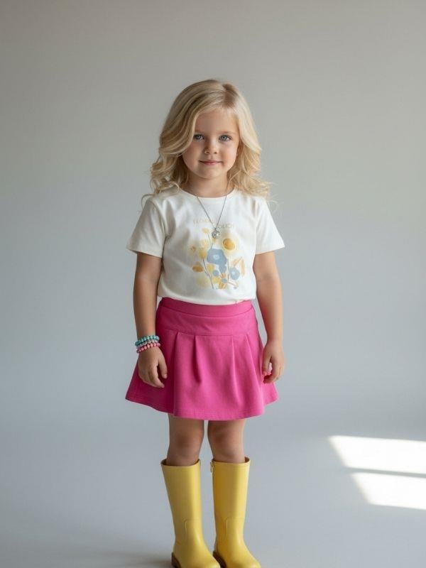 Kız Çocuk Floral Touch Baskılı Pamuklu T-shirt