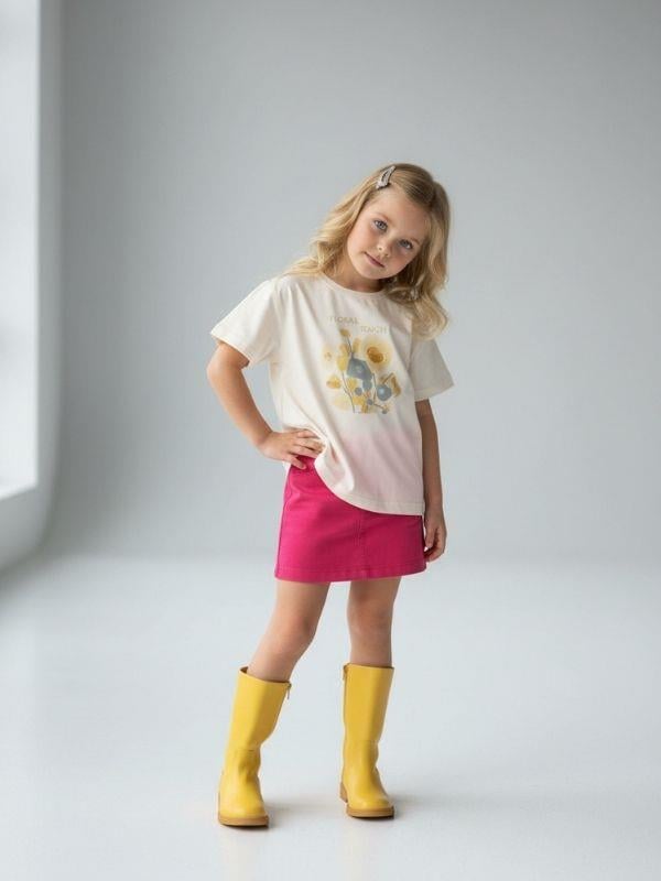 Kız Çocuk Floral Touch Baskılı Pamuklu T-shirt