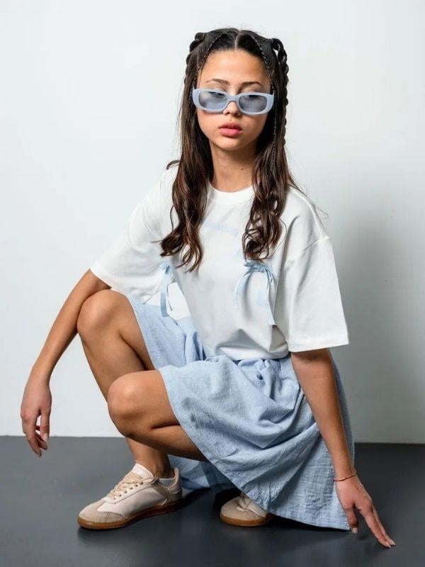 Kız Çocuk Geniş Kesim Pileli Keten Şort