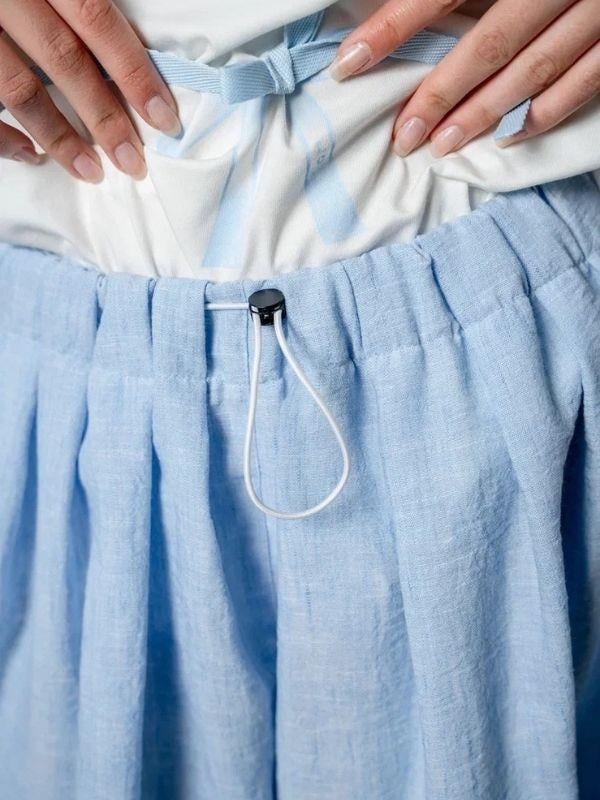 Kız Çocuk Geniş Kesim Pileli Keten Şort