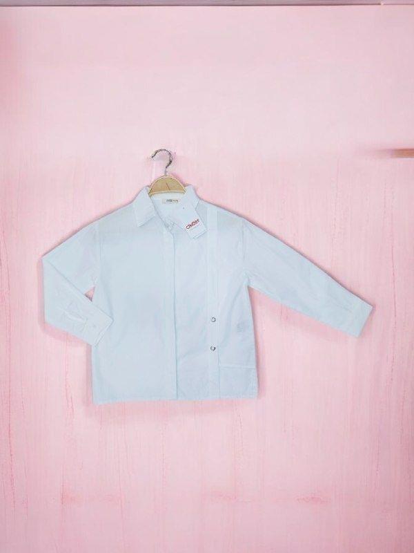 Kız Çocuk Gizli Düğmeli Beyaz Gömlek