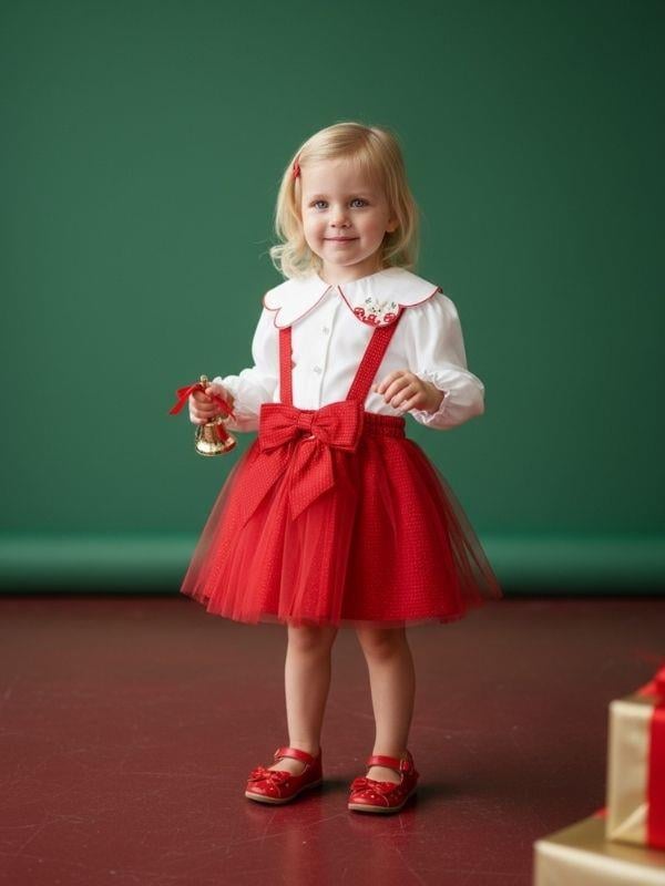 Kız Çocuk Gömlek ve Salopet İkili Takım