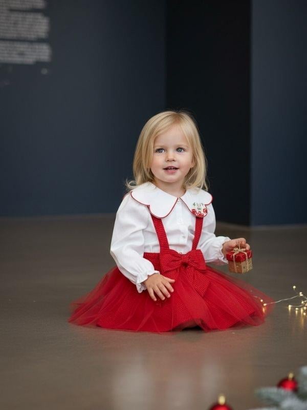 Kız Çocuk Gömlek ve Salopet İkili Takım