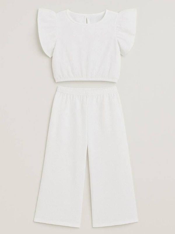 Kız Çocuk Güpürlü Pantolonlu Takım