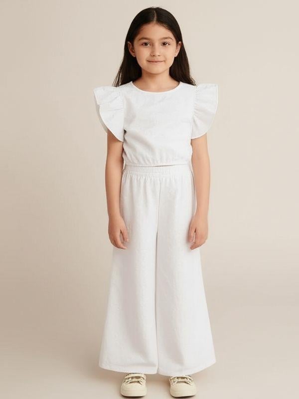 Kız Çocuk Güpürlü Pantolonlu Takım