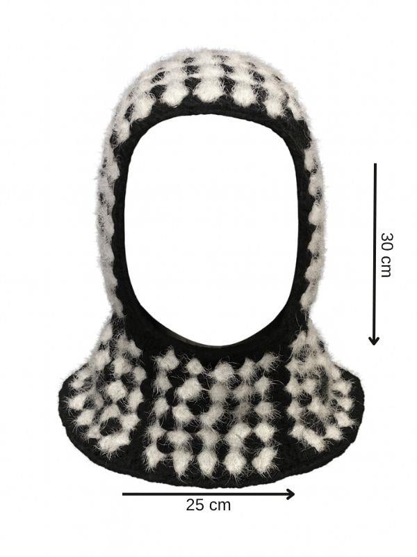 Kız Çocuk Handmade El Örgüsü Balaklava Şapka (25x30 cm)