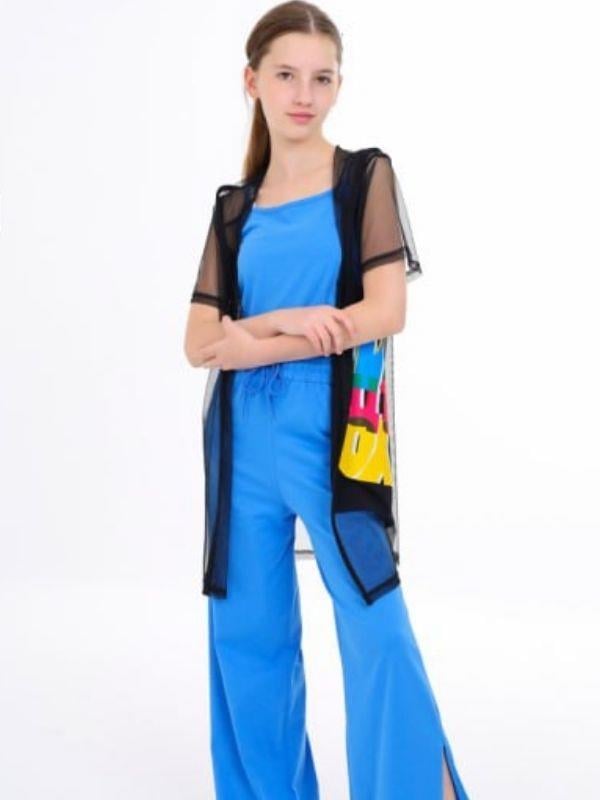 Kız Çocuk İçi Askılı Üstü Uzun Tül Hırka