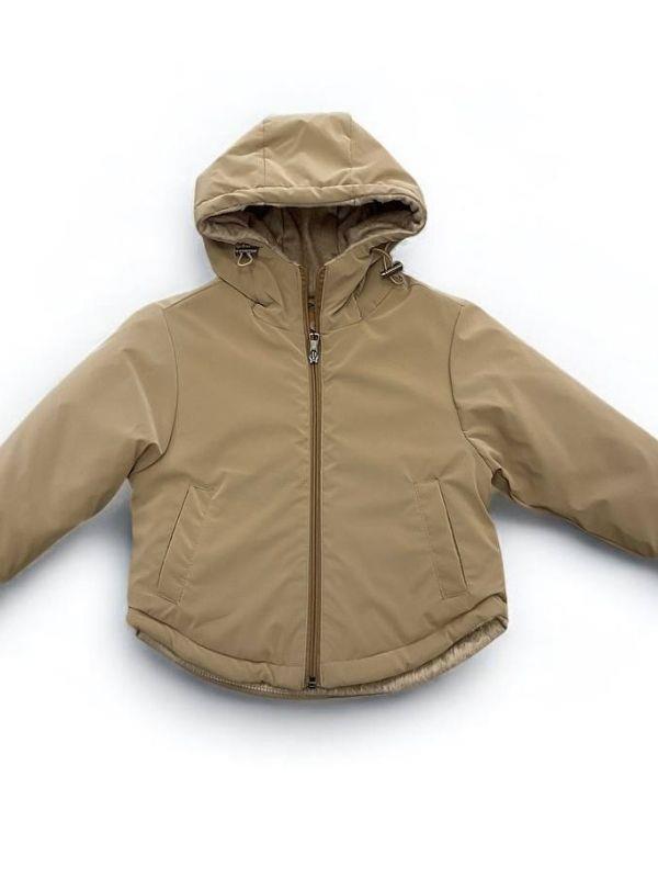 Kız Çocuk İçi Kadife Cepli Mont