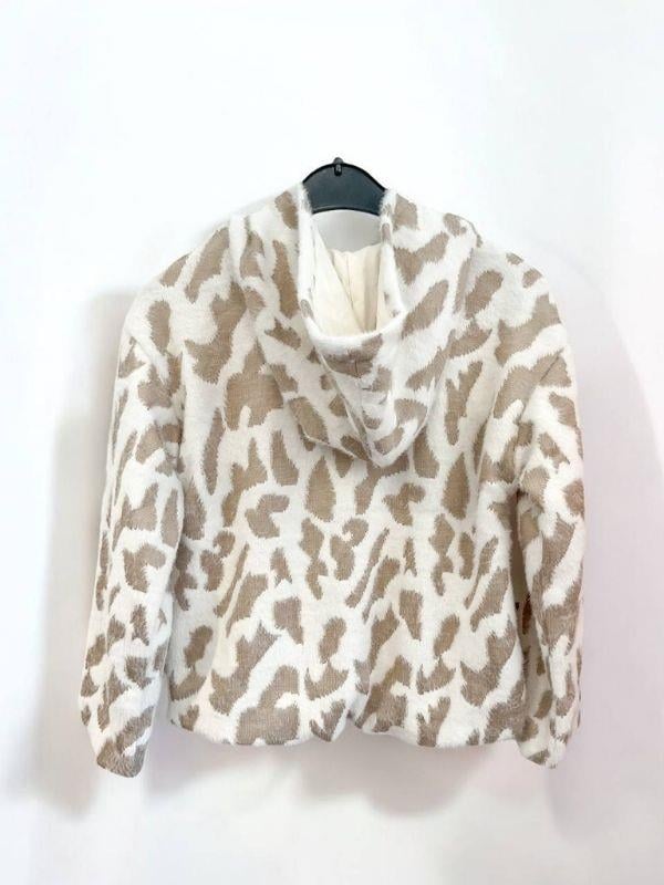 Kız Çocuk İçi Pamuk Astarlı Fermuarlı Desenli Peluş Mont