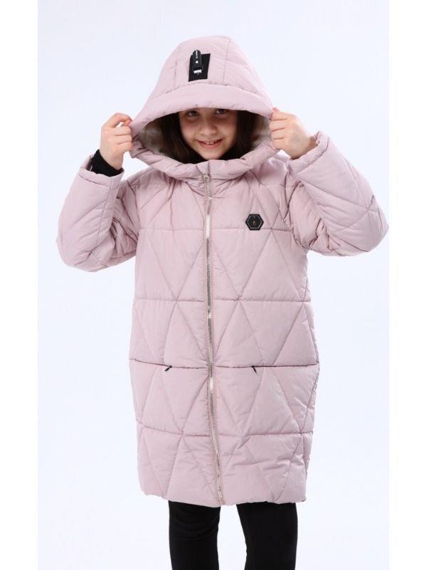 Kız Çocuk İçi Peluş Gizli Cep Detaylı Fermuarlı Mont