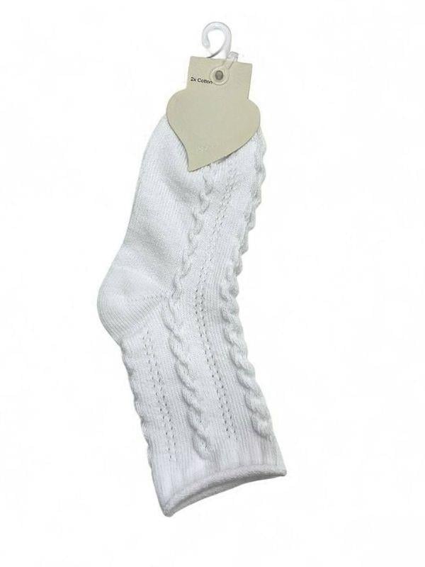 Kız Çocuk Kabartma Desenli Pamuklu Soket Çorap