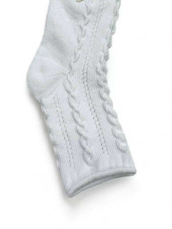 Kız Çocuk Kabartma Desenli Pamuklu Soket Çorap