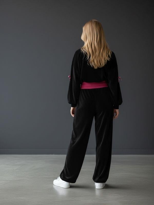 Kız Çocuk Kadife Bel Detaylı Tasarım Eşofman Takım