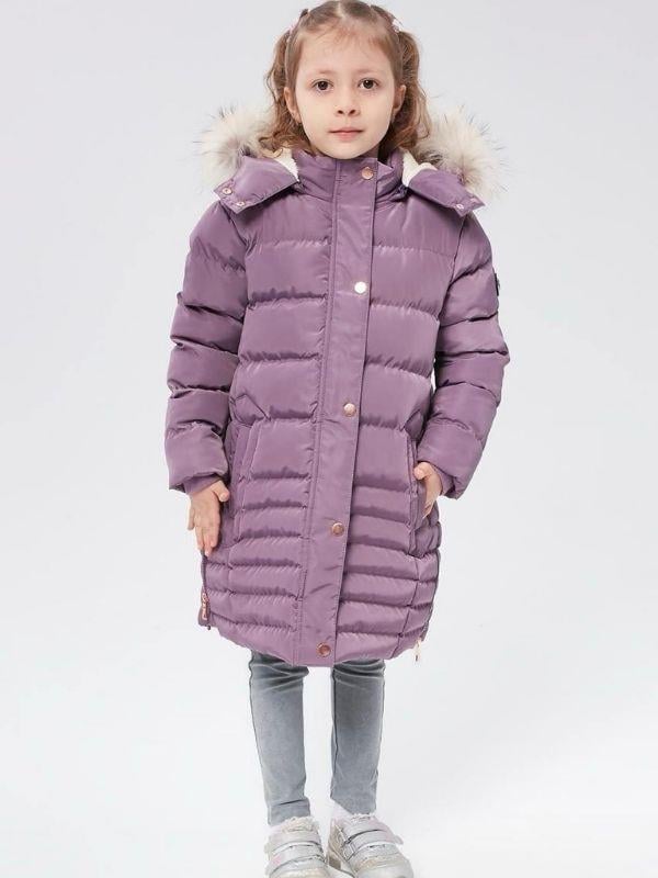 Kız Çocuk Kapüşon Kürklü Uzun Kalın Kaban