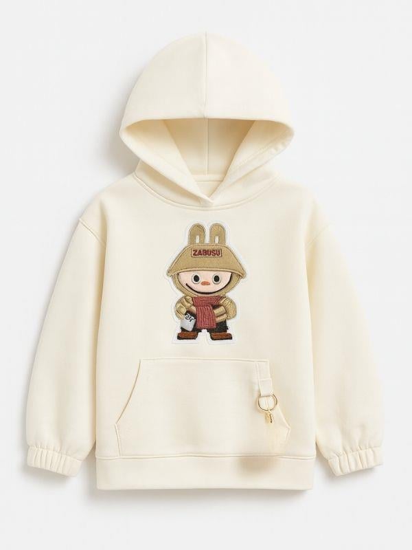Kız Çocuk Kapüşonlu Labubu Anahtarlıklı  Sweatshirt
