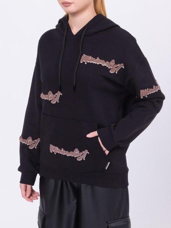 Kız Çocuk Kapüşonlu Punch İşlemeli Şardonlu Kapüşonlu Sweatshirt