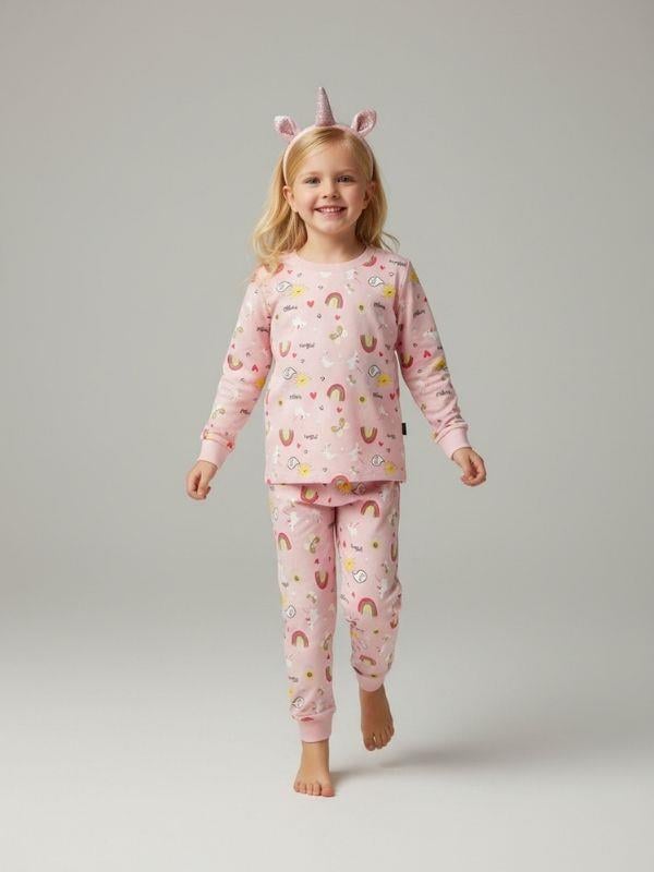 Kız Çocuk Karakter Desenli Pamuklu Pijama Takımı(6-9 ay 9 yaş Aralığı )