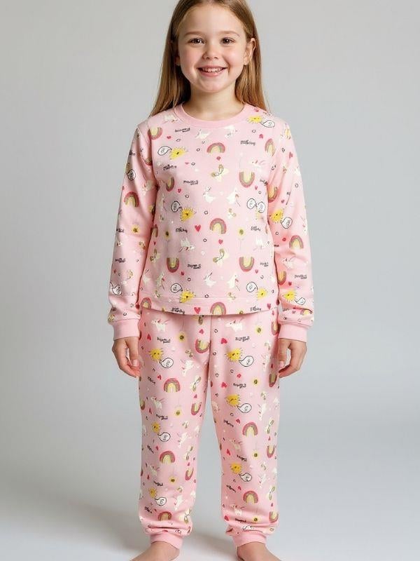 Kız Çocuk Karakter Desenli Pamuklu Pijama Takımı(6-9 ay 9 yaş Aralığı )