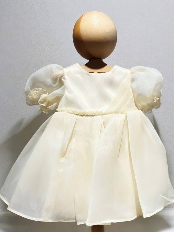 Kız Çocuk Karpuz Kol Beli Yarım Taş İşlemeli Tasarım Abiye Elbise