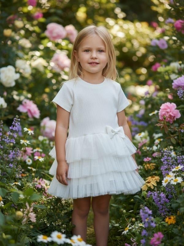 Kız Çocuk Kat Kat Tüllü Elbise