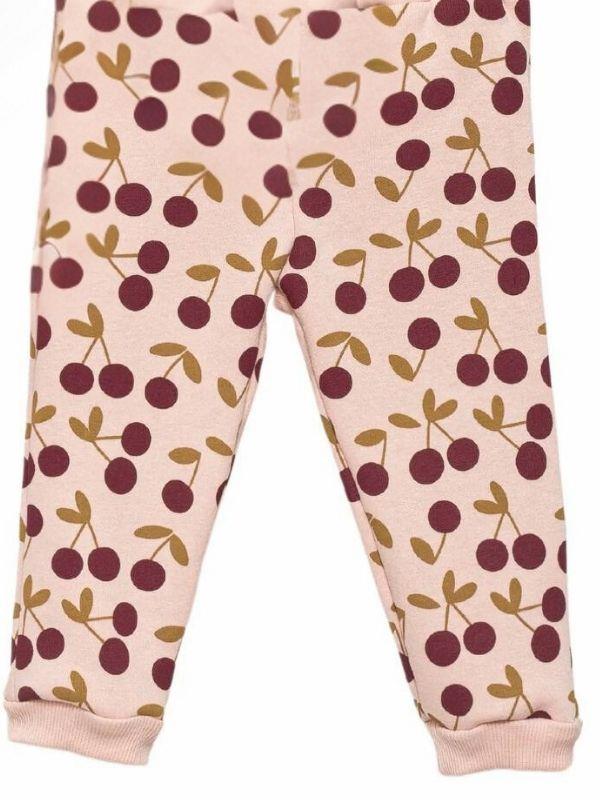 Kız Çocuk Kiraz Desenli 3 İplik Şardonlu Eşofman Takım