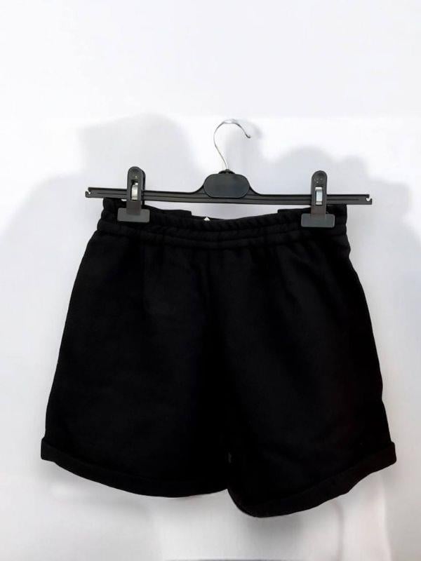 Kız Çocuk Kışlık Bel Lastikli Düğmeli Siyah Şort