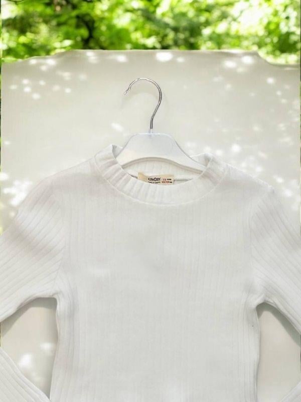 Kız Çocuk Kışlık Yuvarlak Yaka Fittili Basıc Kazak