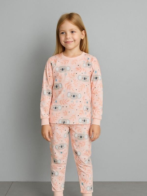 Kız Çocuk Koala Baskılı Pamuklu Pijama Takımı