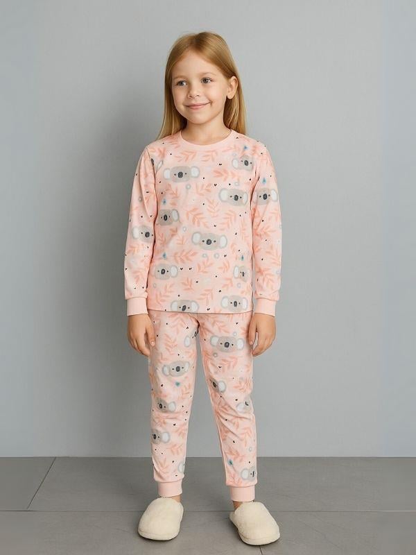 Kız Çocuk Koala Baskılı Pamuklu Pijama Takımı