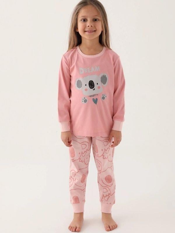 Kız Çocuk Koala Baskılı Uzun Kollu Pijama Takımı