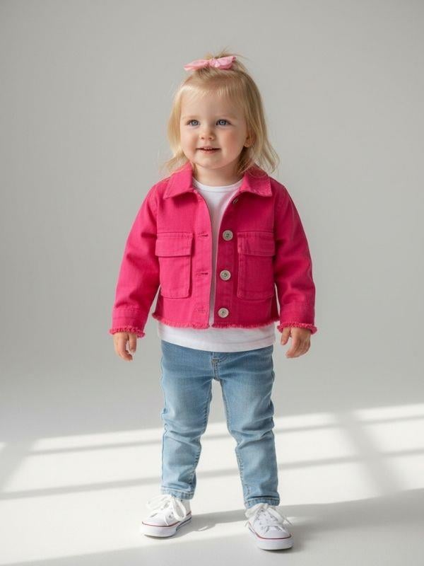 Kız Çocuk Kot Ceket