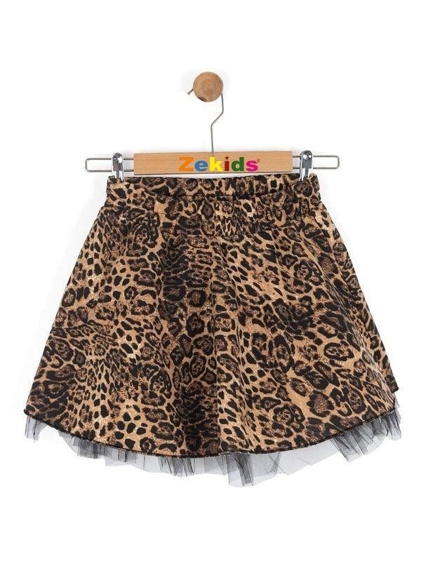 Kız Çocuk Leopar Desenli Etek